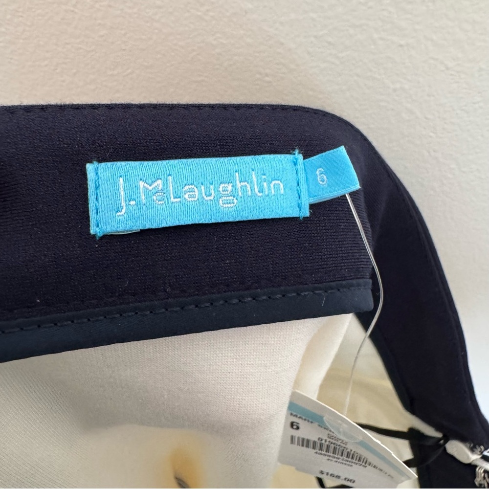 J. McLaughlin Marf Skirt Navy Blue & White - Picture 5 of 6